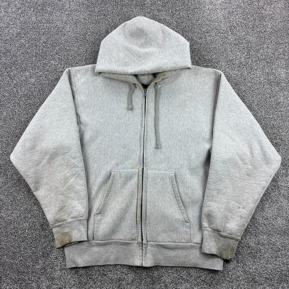 Vintage‎ Camber Hoodie Mens Large Gray Full Zip Sweatshirt Heavyweight Company